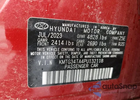 2023 Gens G70 2.0T Awd из США, поврежденный, VIN KMTG34TA4PU132118